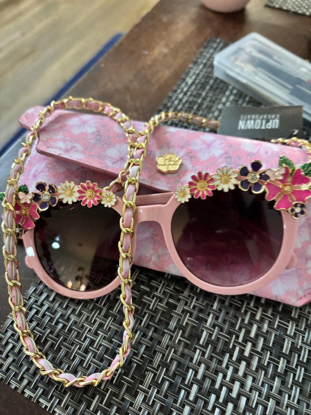 Love shack fancy sunglasses and case purse